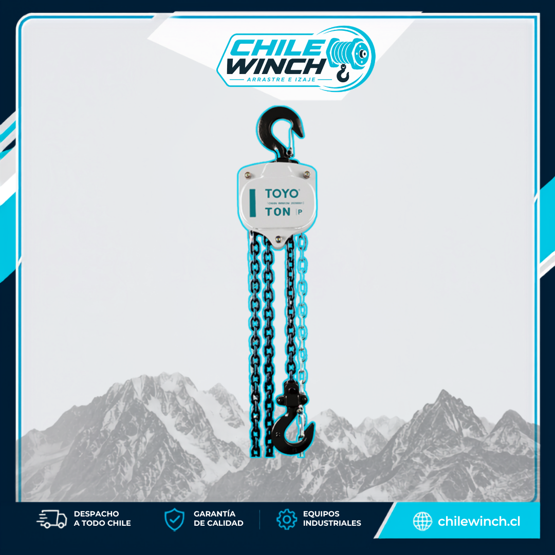 Tecle Manual de Cadena TOYO VT-3 – Capacidad 3 Toneladas y Elevación Estándar de 3 m