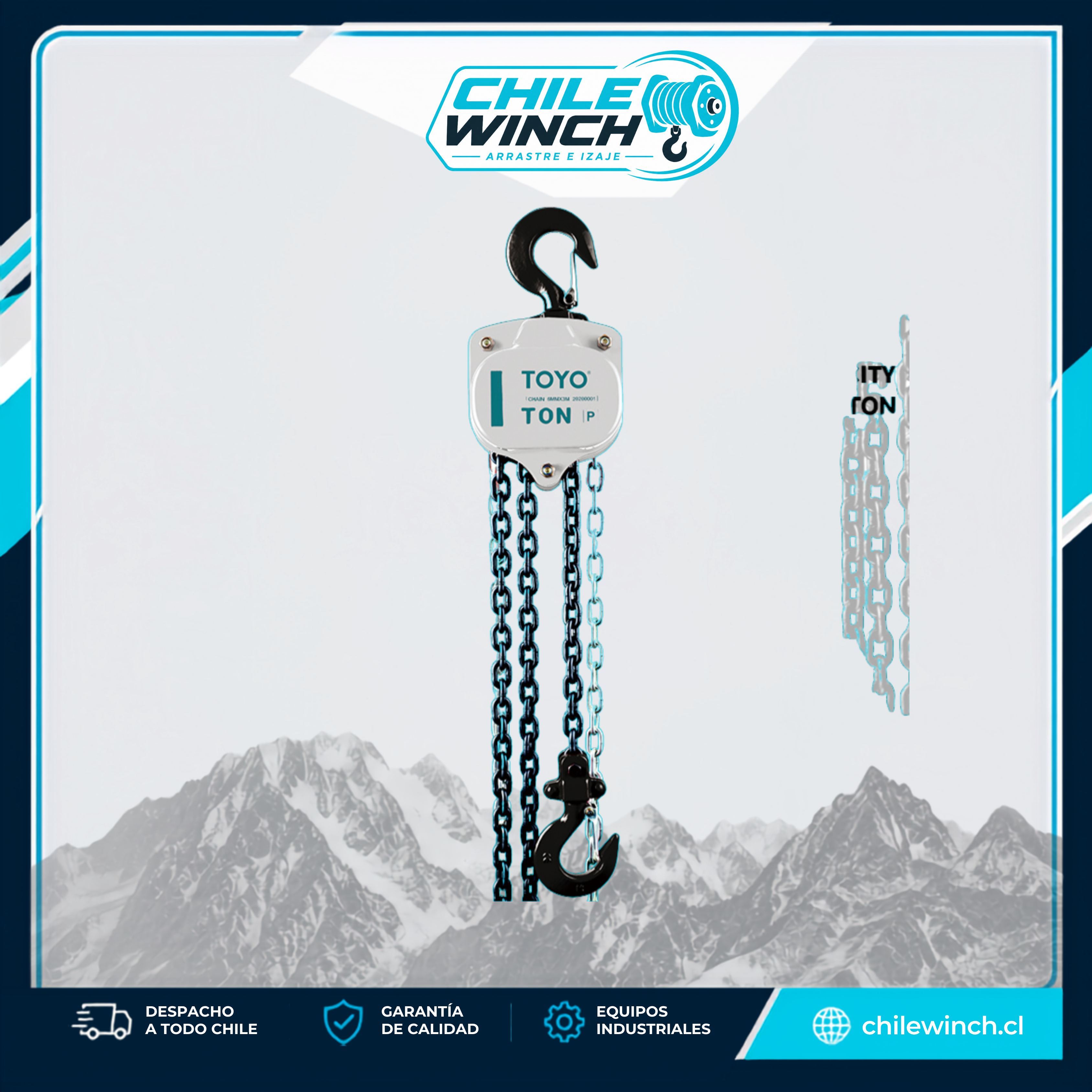 Tecle Manual de Cadena TOYO VT-5 – Capacidad 5 Toneladas y Elevación Estándar de 3 m