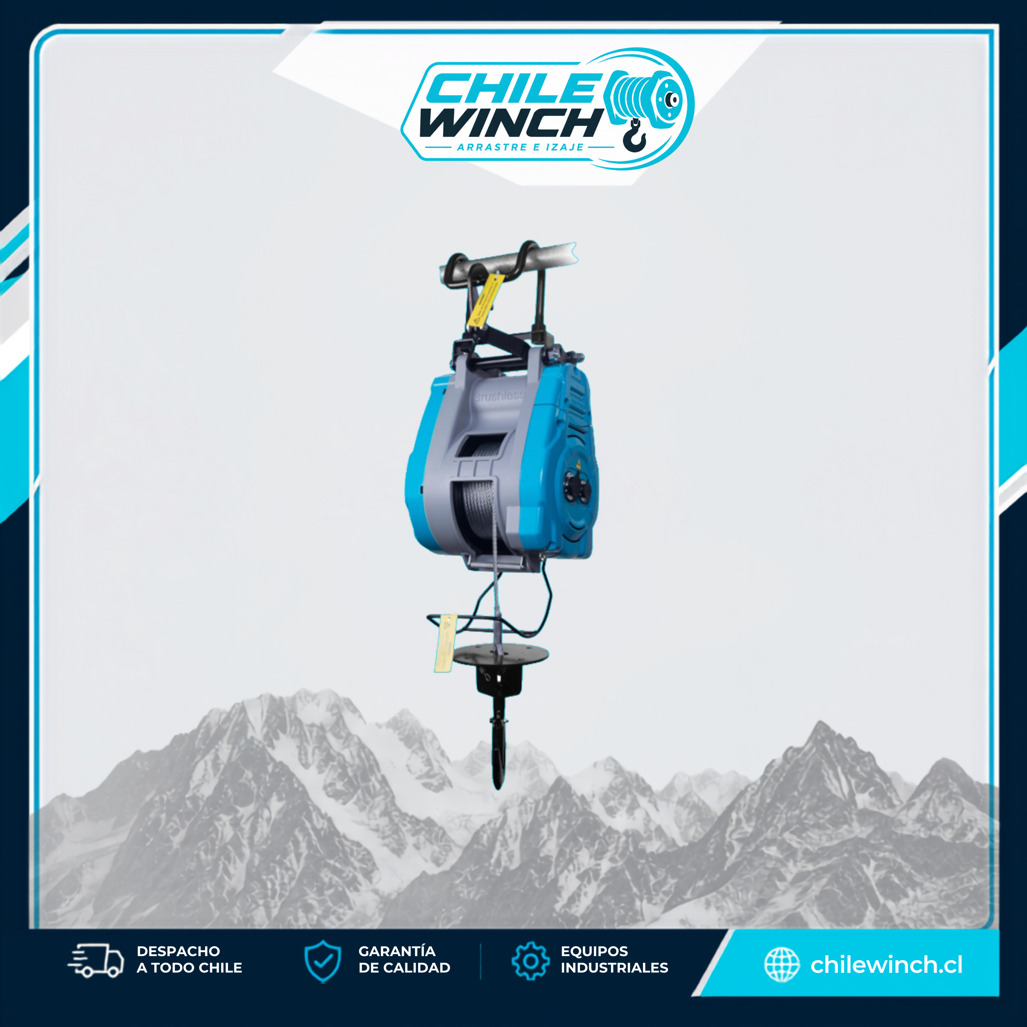 Winche Eléctrico de Izaje TOYO BL490 Monofásico 490 kg – Cable de 30 m