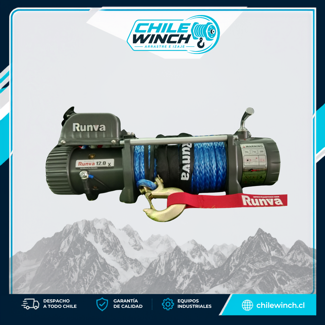 Winche Eléctrico RUNVA 12.000 Libras 12v Sintético