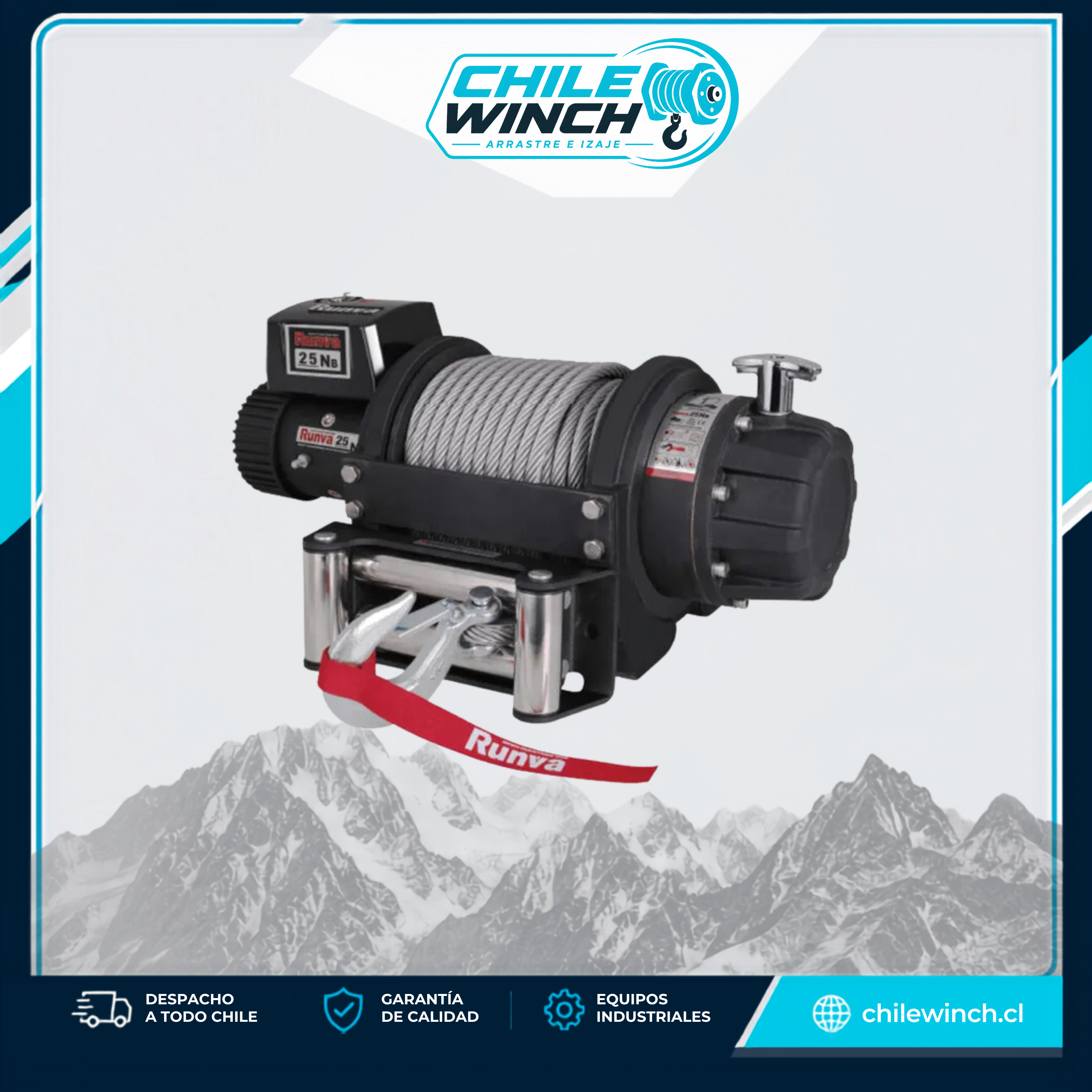 Winche Eléctrico RUNVA 25.000 Libras 24v