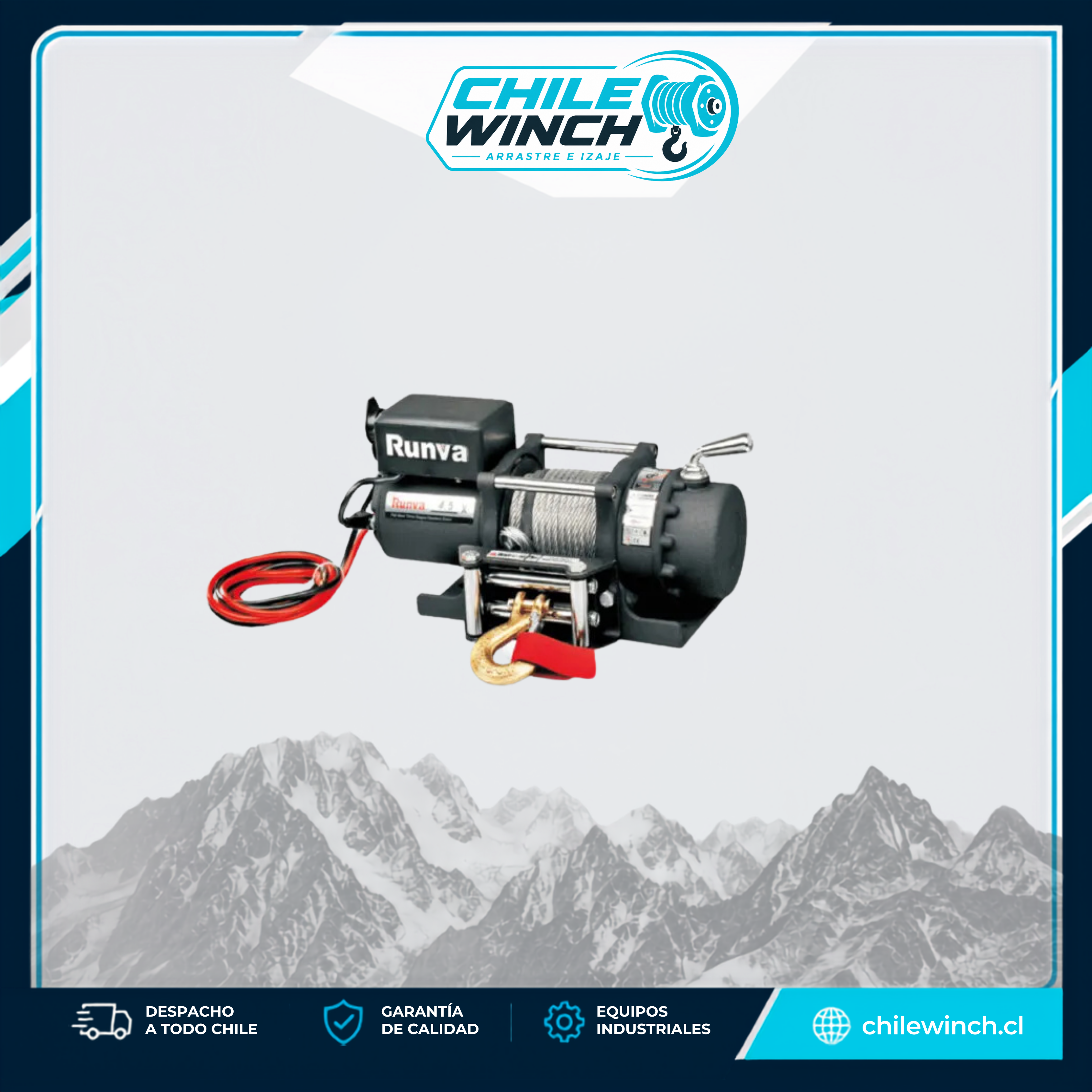 Winche Eléctrico RUNVA 4.500 Libras 12v