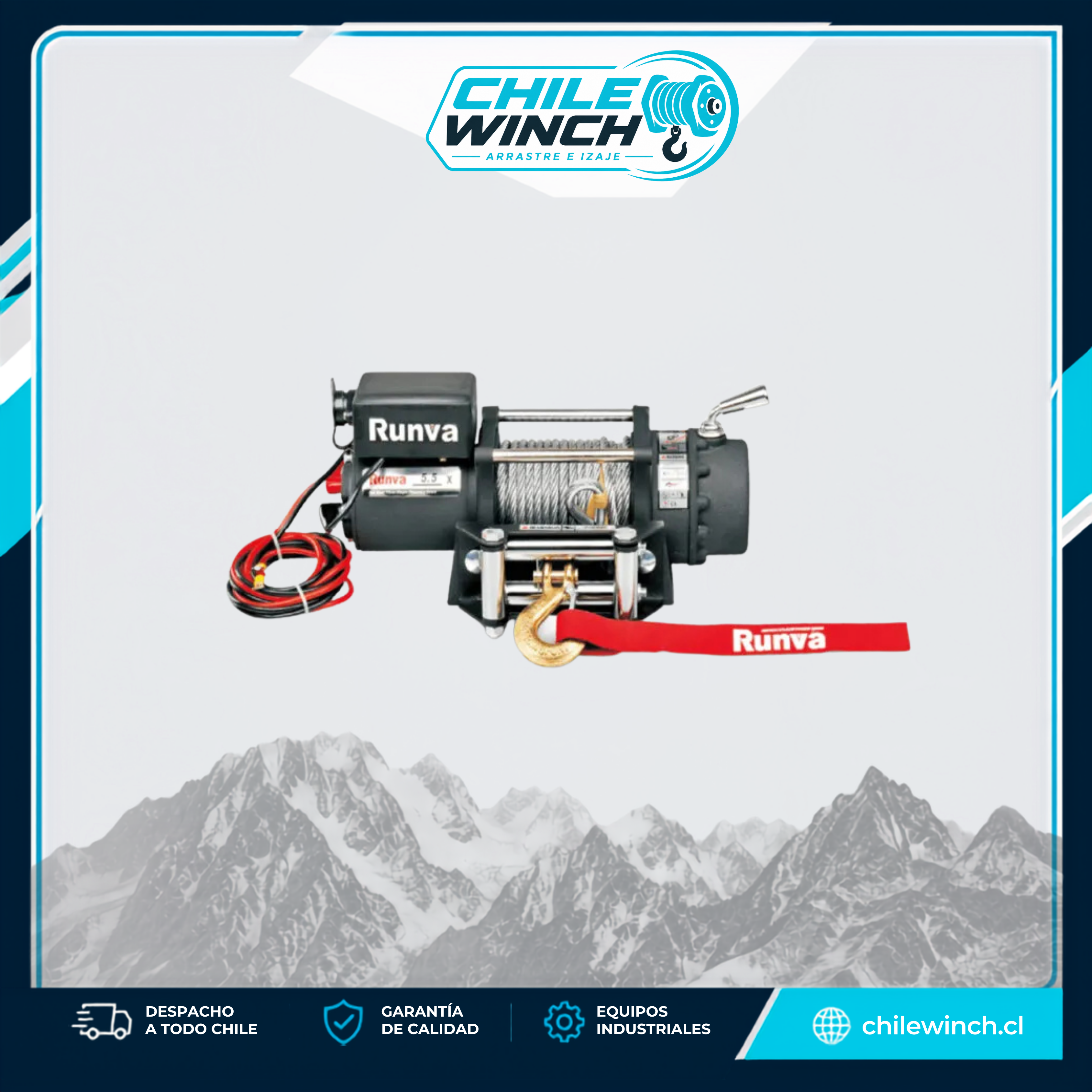 Winche Eléctrico RUNVA 5.500 Libras 12v