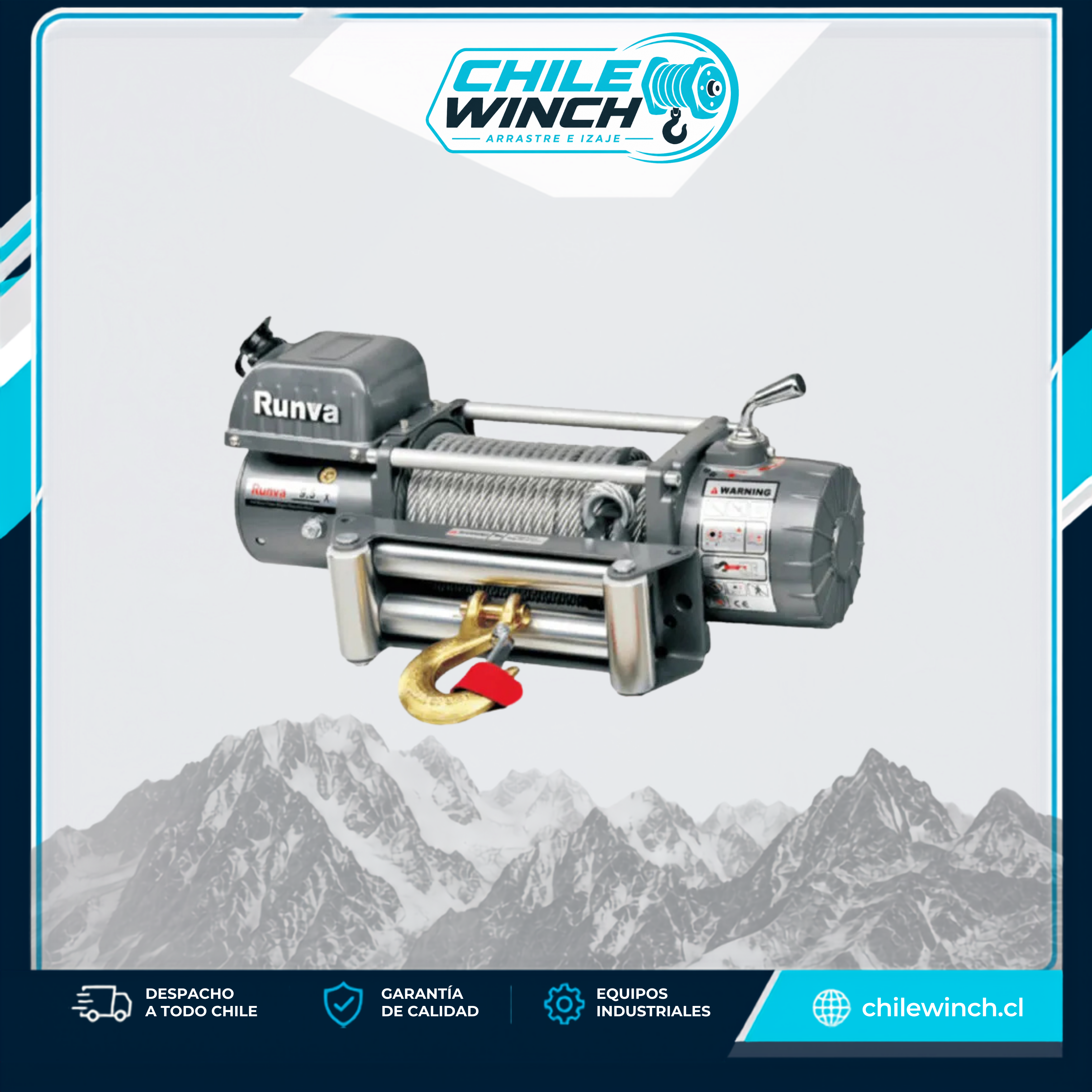 Winche Eléctrico RUNVA 9.500 Libras 12v