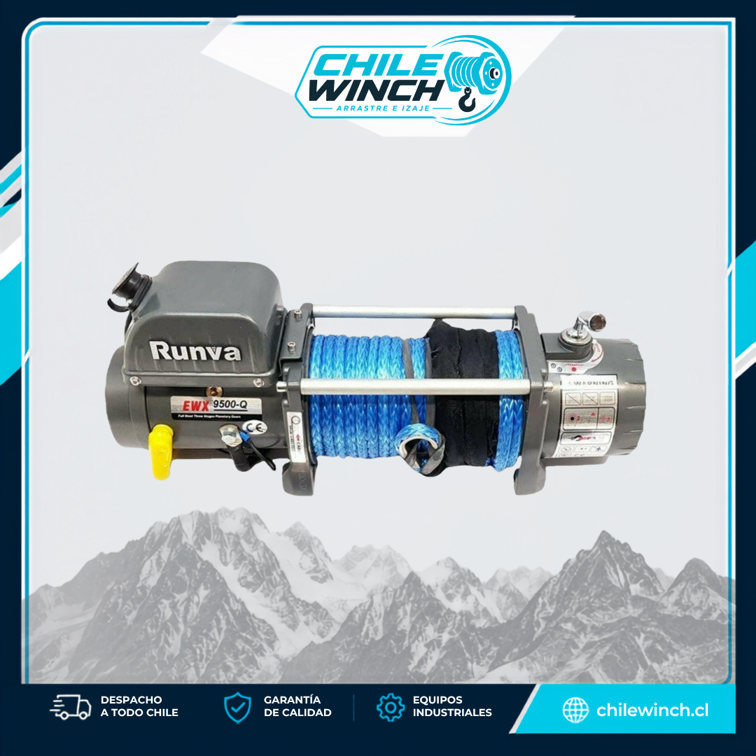 Winche Eléctrico RUNVA 9.500 Libras 12v Sintético